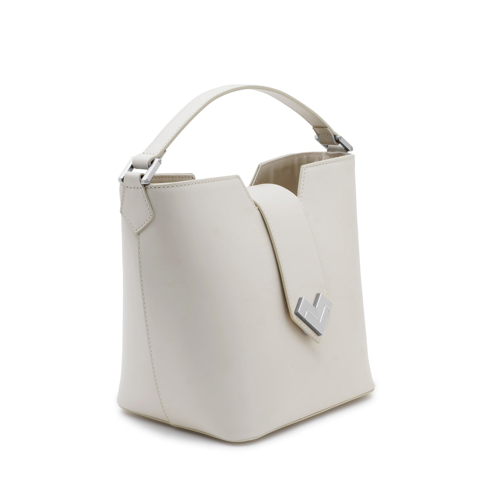 Mario Valentino White Leather Bucket Bag | New Collection