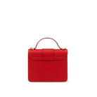 Rear view of the Mario Valentino red leather mini bag highlighting the clean silhouette and tonal stitching details.