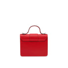 Rear view of the Mario Valentino red leather mini bag highlighting the clean silhouette and tonal stitching 
